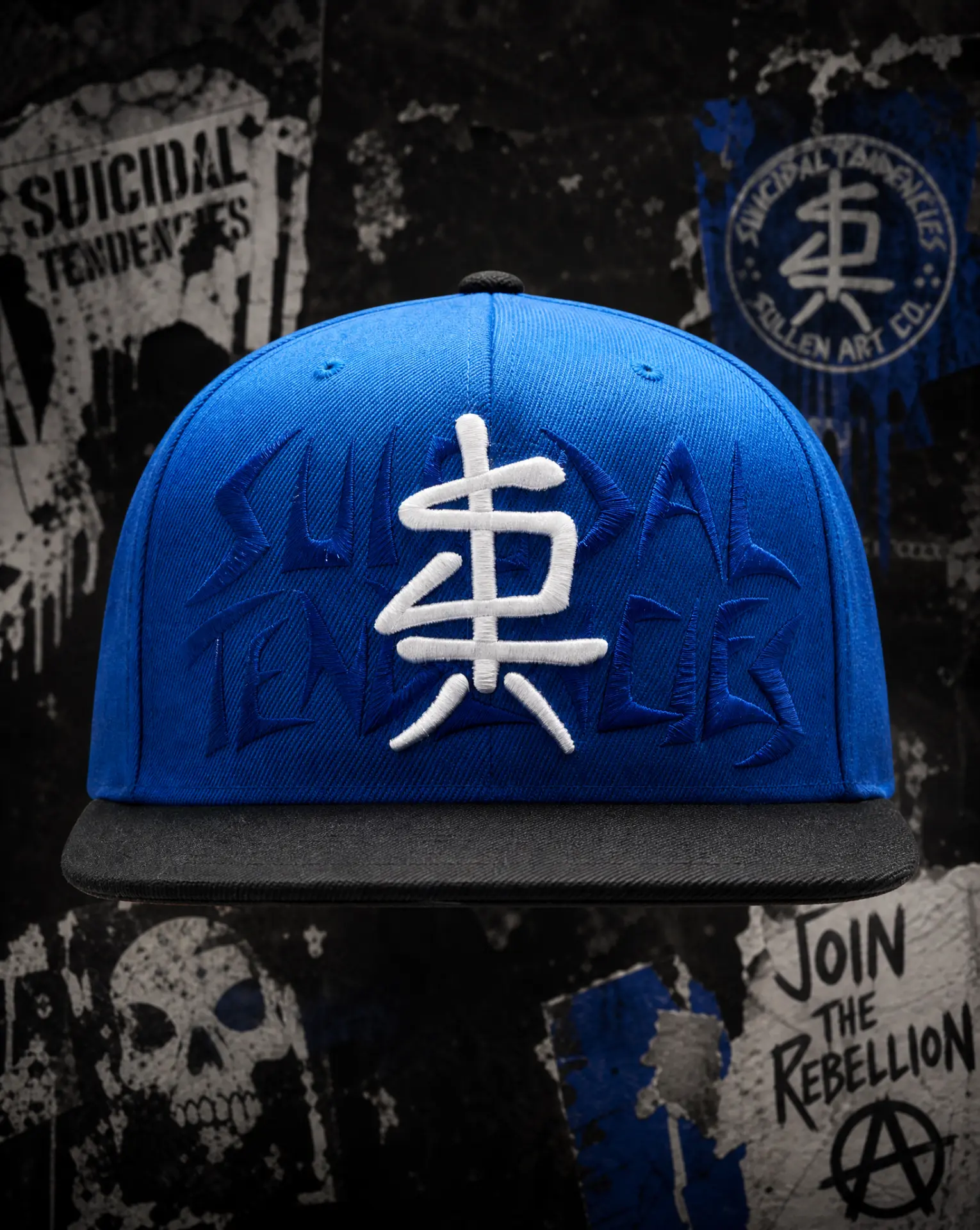 ST Posted Snapback — Blue — Suicidal Tendencies x Sullen collab accessory